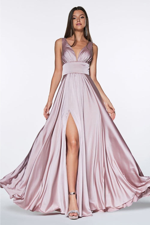 Ladivine 7469 Sleeveless Shirring Prom Evening Dress - Dress