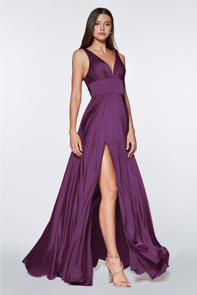 Ladivine 7469 Sleeveless Shirring Prom Evening Dress - Dress