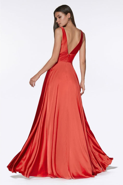 Ladivine 7469 Sleeveless Shirring Prom Evening Dress - Dress