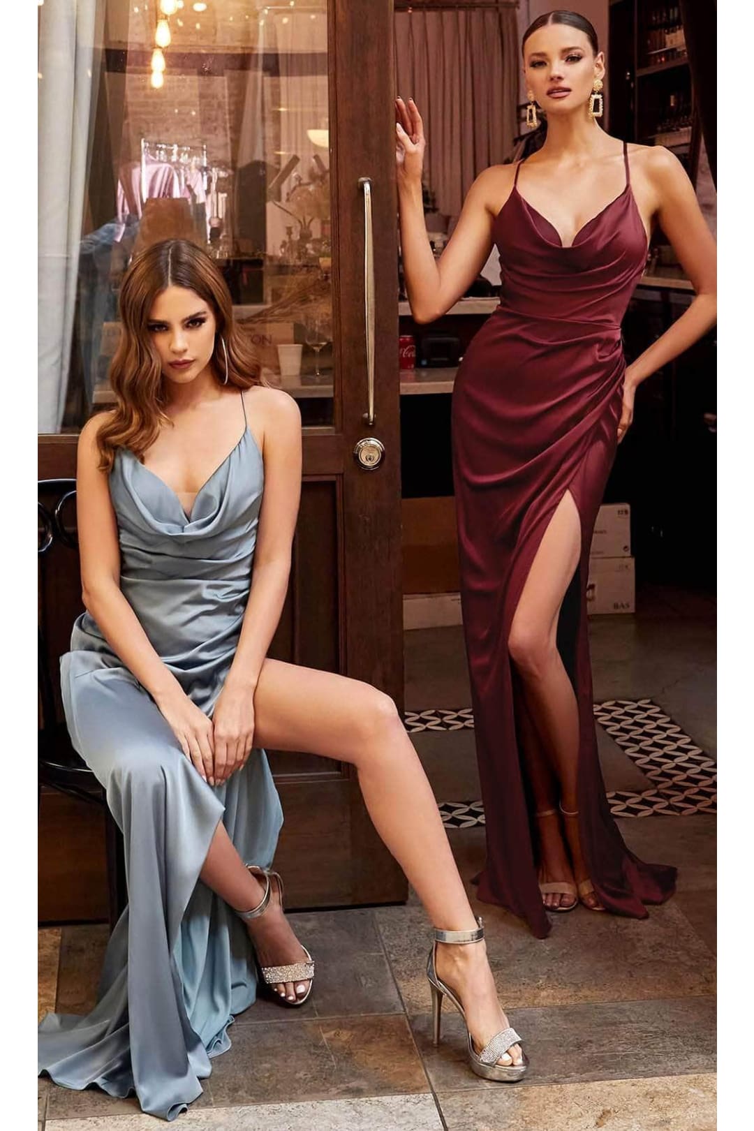 Ladivine 7479 - Open-Back Draped Affordable Prom Gown - Prom