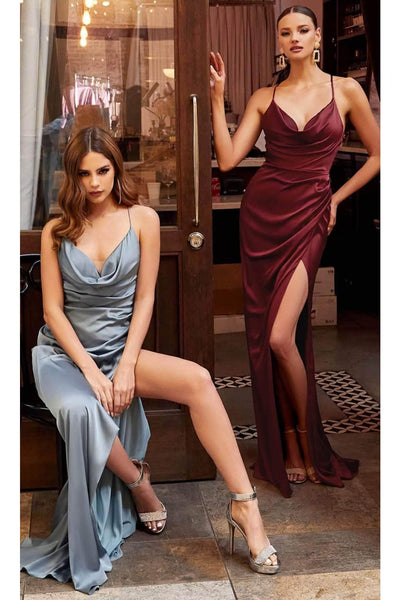 Ladivine 7479 - Open-Back Draped Affordable Prom Gown - Prom