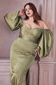 Ladivine 7482C - Sweetheart Soft Satin Sheath Dress - Prom