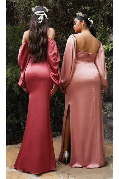 Ladivine 7482C - Sweetheart Soft Satin Sheath Dress - Prom