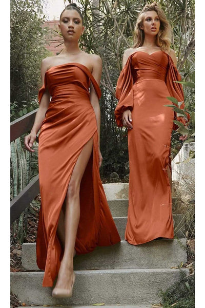 Ladivine 7482C - Sweetheart Soft Satin Sheath Dress - Prom