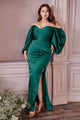 Ladivine 7482C - Sweetheart Soft Satin Sheath Dress - Prom