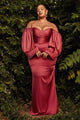 Ladivine 7482C - Sweetheart Soft Satin Sheath Dress - Prom