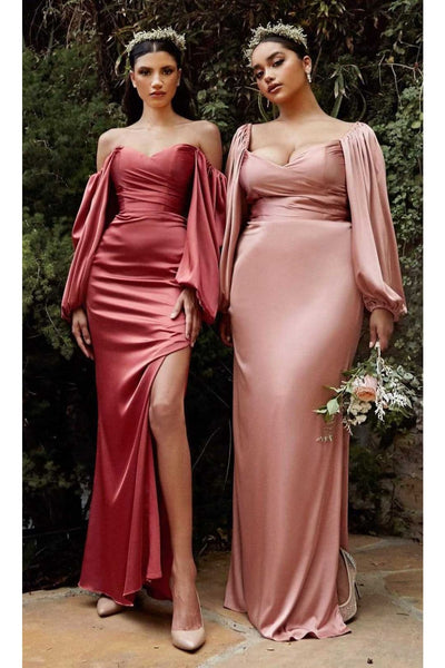 Ladivine 7482C - Sweetheart Soft Satin Sheath Dress - Prom