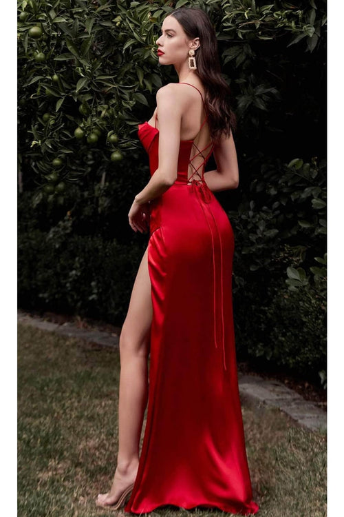 Ladivine 7483 - Draped Sweetheart Neck Prom Dress - Prom