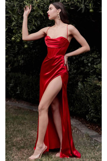 Ladivine 7483 - Satin Long Evening Dress - Prom