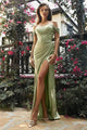 Ladivine 7484 - Corset Design Off-Shoulder Prom Gown - Prom
