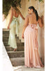 Ladivine 7487 - Satin Gown with Tie Open Back Design - Prom