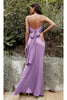 Ladivine 7487 - Satin Gown with Tie Open Back Design - Prom