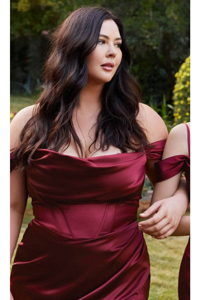 Ladivine 7492C - Off Shoulder Corset Evening Gown - Prom