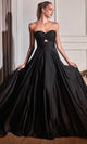 Ladivine 7496 - Keyhole Strapless Satin Gown - Prom