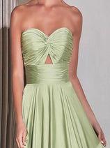 Ladivine 7496 Strapless Sweetheart Design with Keyhole A-Line Dress