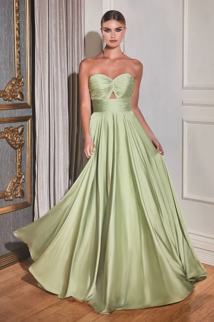 Ladivine 7496 Strapless Sweetheart Design with Keyhole A-Line Dress