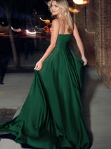 Ladivine 7496 Strapless Sweetheart Design with Keyhole A-Line Dress