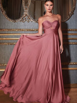 Ladivine 7496 Strapless Sweetheart Design with Keyhole A-Line Dress