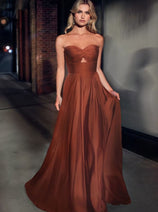 Ladivine 7496 Strapless Sweetheart Design with Keyhole A-Line Dress