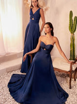 Ladivine 7496 Strapless Sweetheart Design with Keyhole A-Line Dress