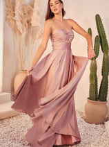 Ladivine 7496 Strapless Sweetheart Design with Keyhole A-Line Dress