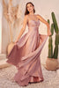 Ladivine 7496 Strapless Sweetheart Design with Keyhole A-Line Dress - DARK MAUVE / 4 - Dress