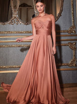 Ladivine 7496 Strapless Sweetheart Design with Keyhole A-Line Dress