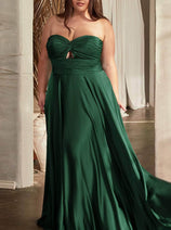 Ladivine 7496C - Sweetheart Knotted Evening Gown