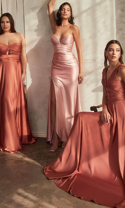 Ladivine 7496C - Sweetheart Knotted Evening Gown - Prom