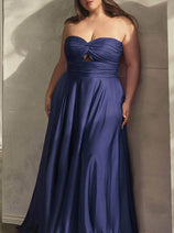Ladivine 7496C - Sweetheart Knotted Evening Gown