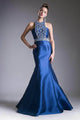 Ladivine 83789 - Beaded Halter Neck Mermaid Evening Gown - Prom
