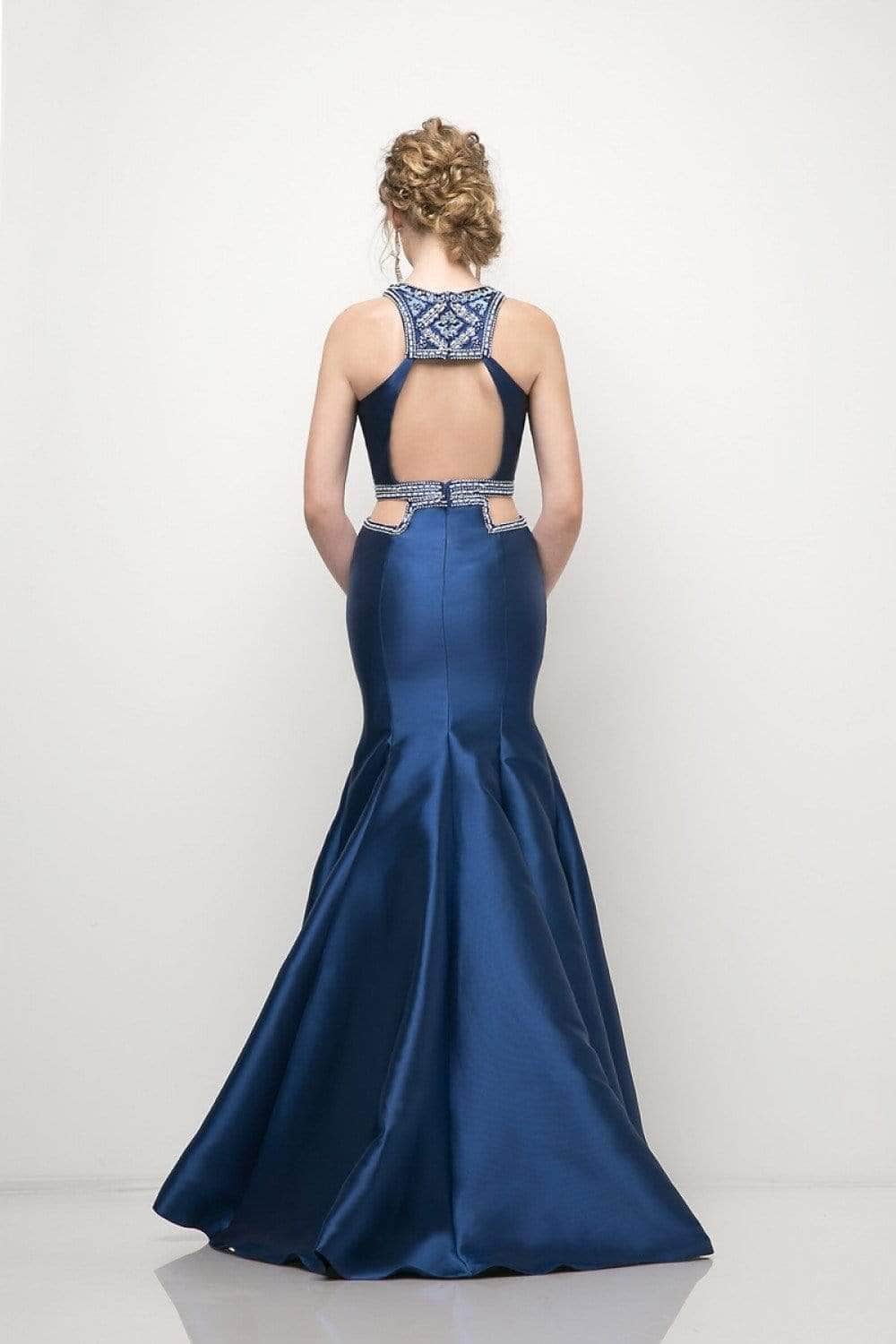 Ladivine 83789 - Beaded Halter Neck Mermaid Evening Gown - Prom