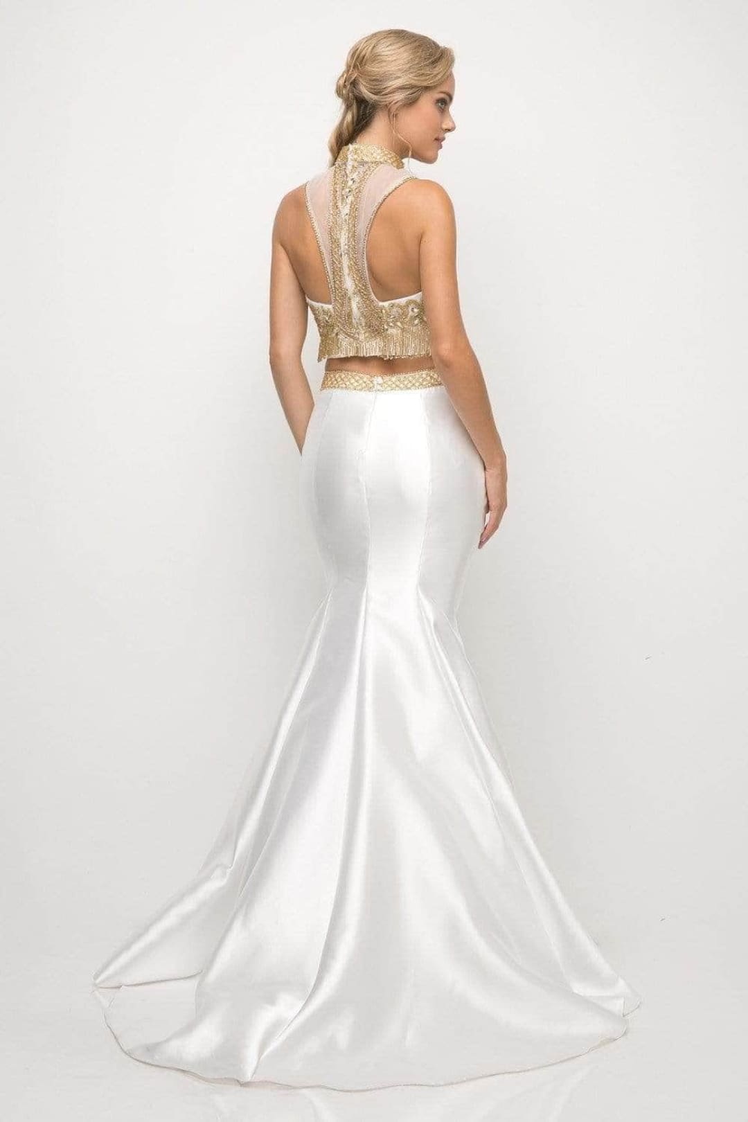 Ladivine 84016 Beaded Two Piece Halter Mermaid - Prom
