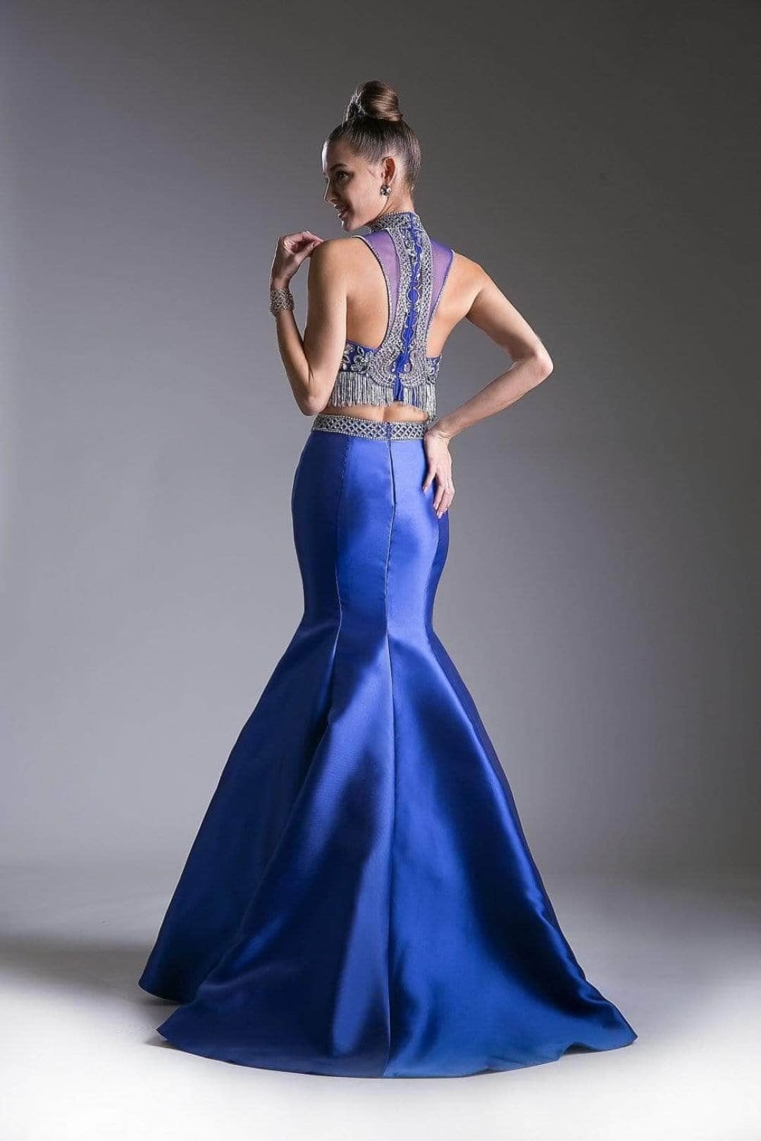 Ladivine 84016 Beaded Two Piece Halter Mermaid - Prom