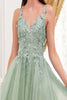 Ladivine 9245 Glitter 3D Floral Applique A-line Tulle Cocktail Dress - Dress