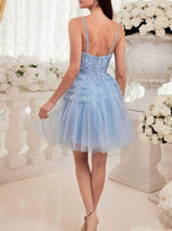 Ladivine 9310 - Embroidered A-Line Cocktail Dress