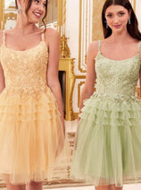 Ladivine 9310 - Embroidered A-Line Cocktail Dress