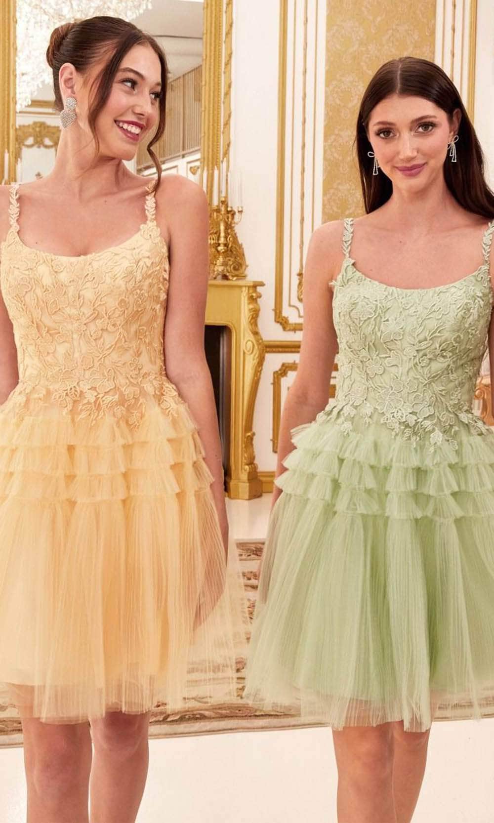 Ladivine 9310 - Embroidered A-Line Cocktail Dress - Prom