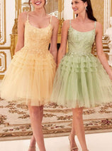 Ladivine 9310 - Embroidered A-Line Cocktail Dress