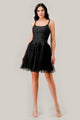 Ladivine 9310 - Embroidered A-Line Cocktail Dress - Black / XXS - Prom