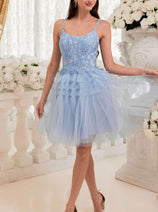 Ladivine 9310 - Embroidered A-Line Cocktail Dress