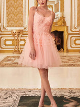 Ladivine 9310 - Embroidered A-Line Cocktail Dress