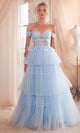 Ladivine 9315 - Off-Shoulder Embroidered Ballgown - Prom
