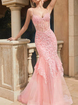 Ladivine by Cinderella Divine Dresses - Ladivine 9316 Embroidered Sheer Corset Prom Dress