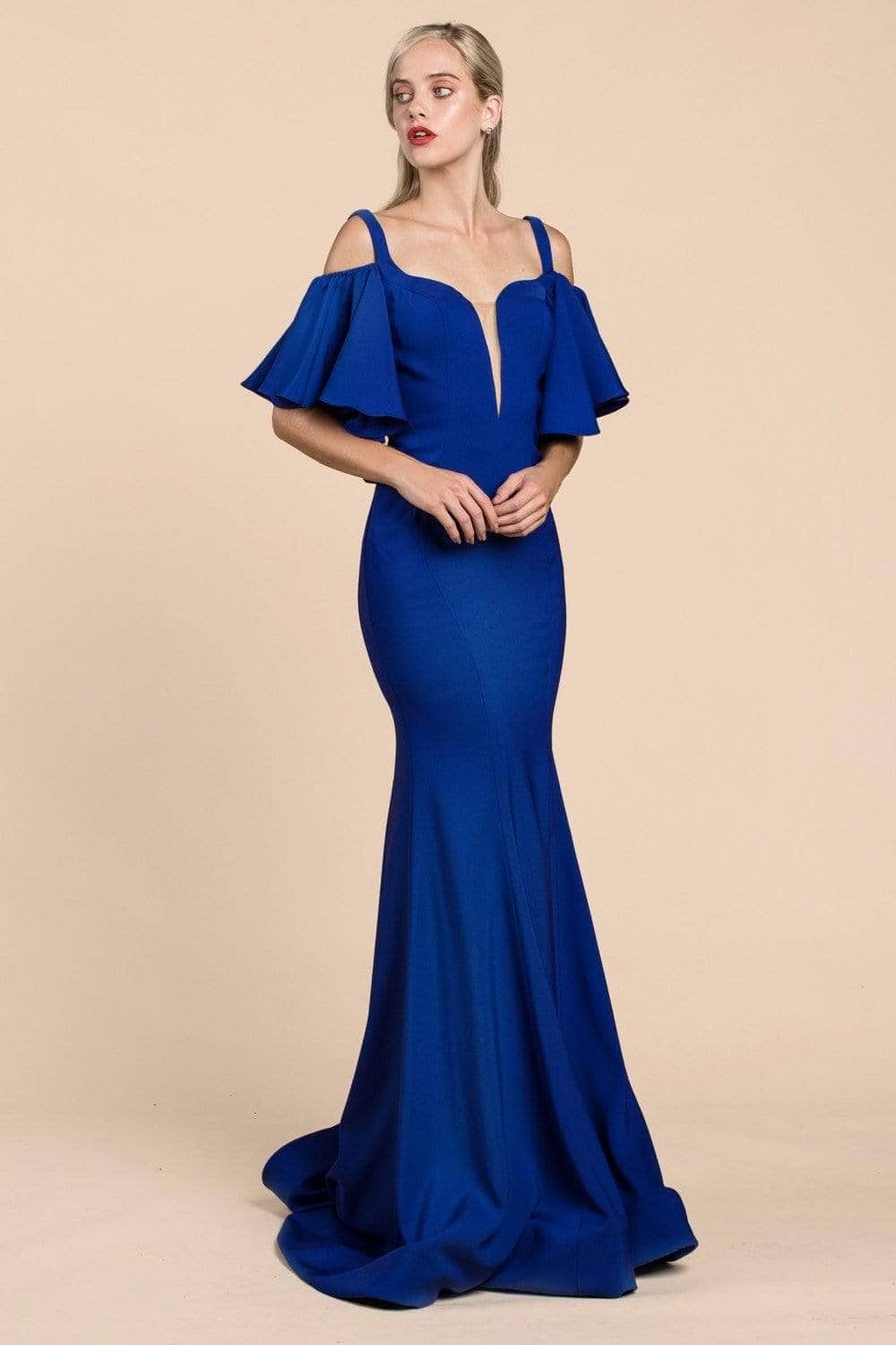 Ladivine A0079 - Off-Shoulder Mermaid Formal Gown - Prom