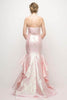 Ladivine A5033 Jacquard Strapless Mermaid Gown - Prom