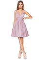 Ladivine AM391 - Plunging V-Neck Short Prom Dress - Prom