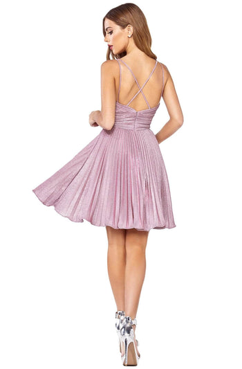 Ladivine AM391 - Plunging V-Neck Short Prom Dress - Prom