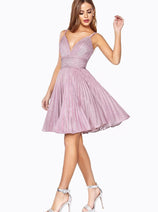 Ladivine AM391 - Plunging V-Neck Short Prom Dress