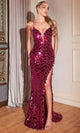 Ladivine B1141 - Sparkling Paillette Sheath Gown - Prom